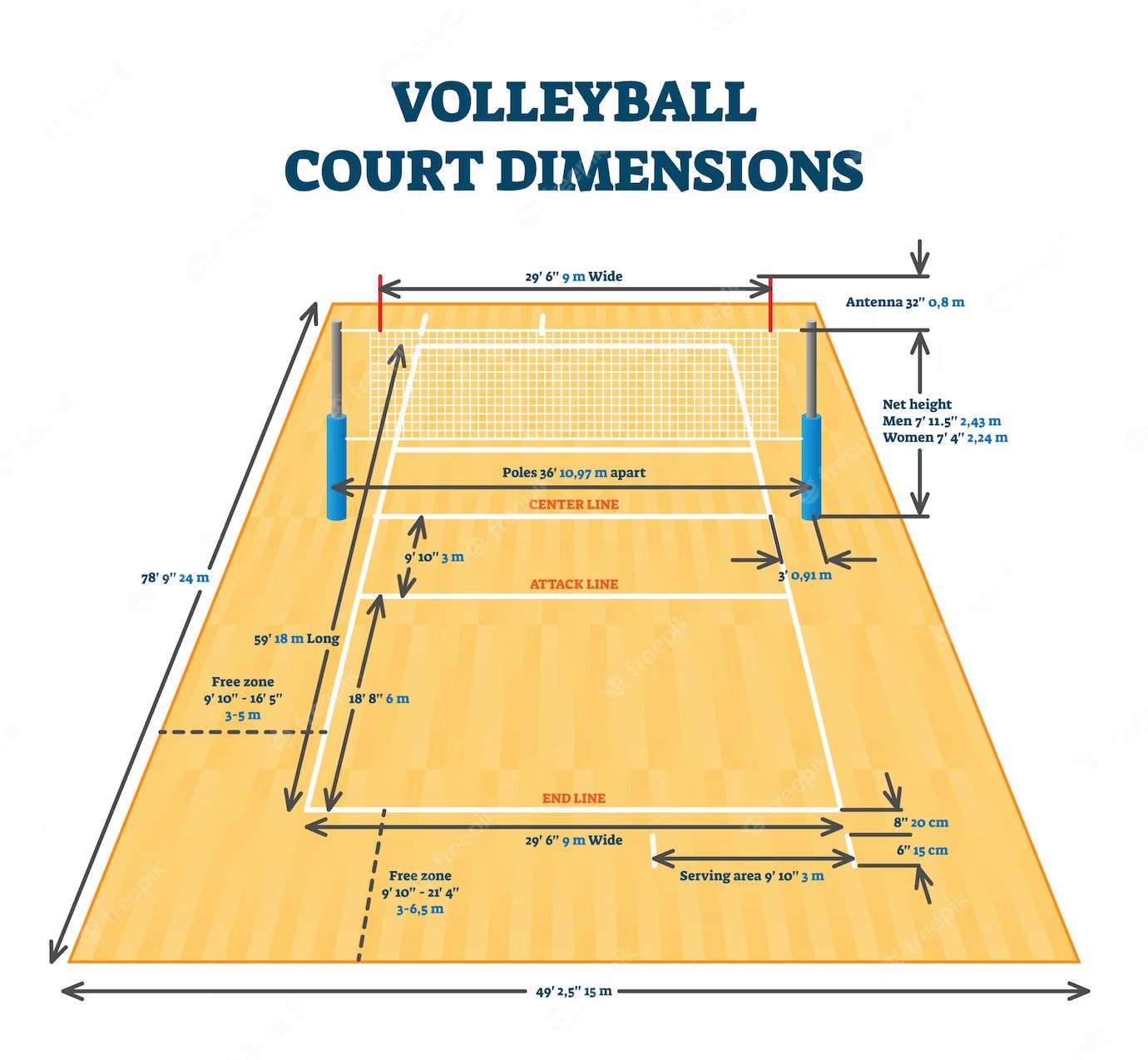 Volleyball Court Dimensions